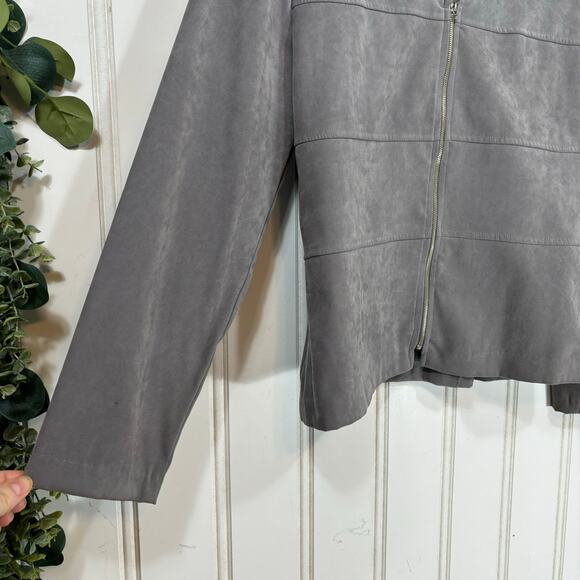 Vintage Dawn Joy Gray Suede Suit Skirt‎ Set size 10 Retro Work Business School - Picture 9 of 14